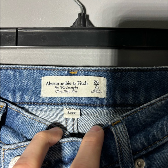 Abercrombie & Fitch The 90s Straight Ultra High Rise Criss Cross Waist Size 26 - Picture 4 of 4